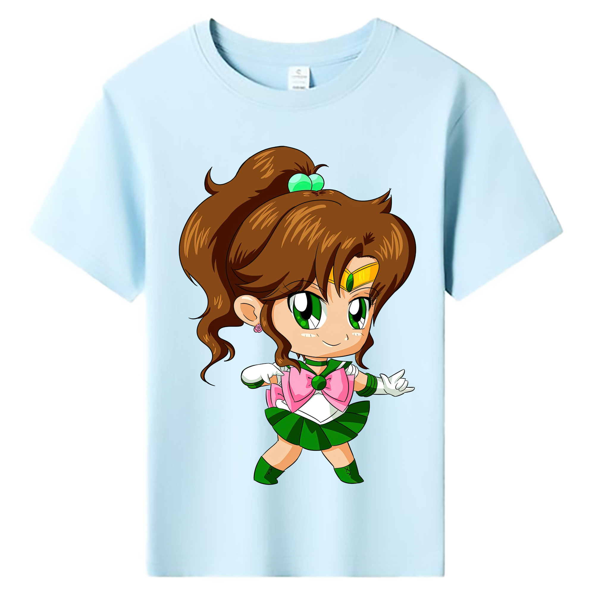 （画像用） 美少女戦士セーラームーン 木野 まこと きの まこと Sailor Moon Kino Makoto （セーラージュピター；Sailor Jupiter） 綿100％キッズTシャツ（フロントプリント）